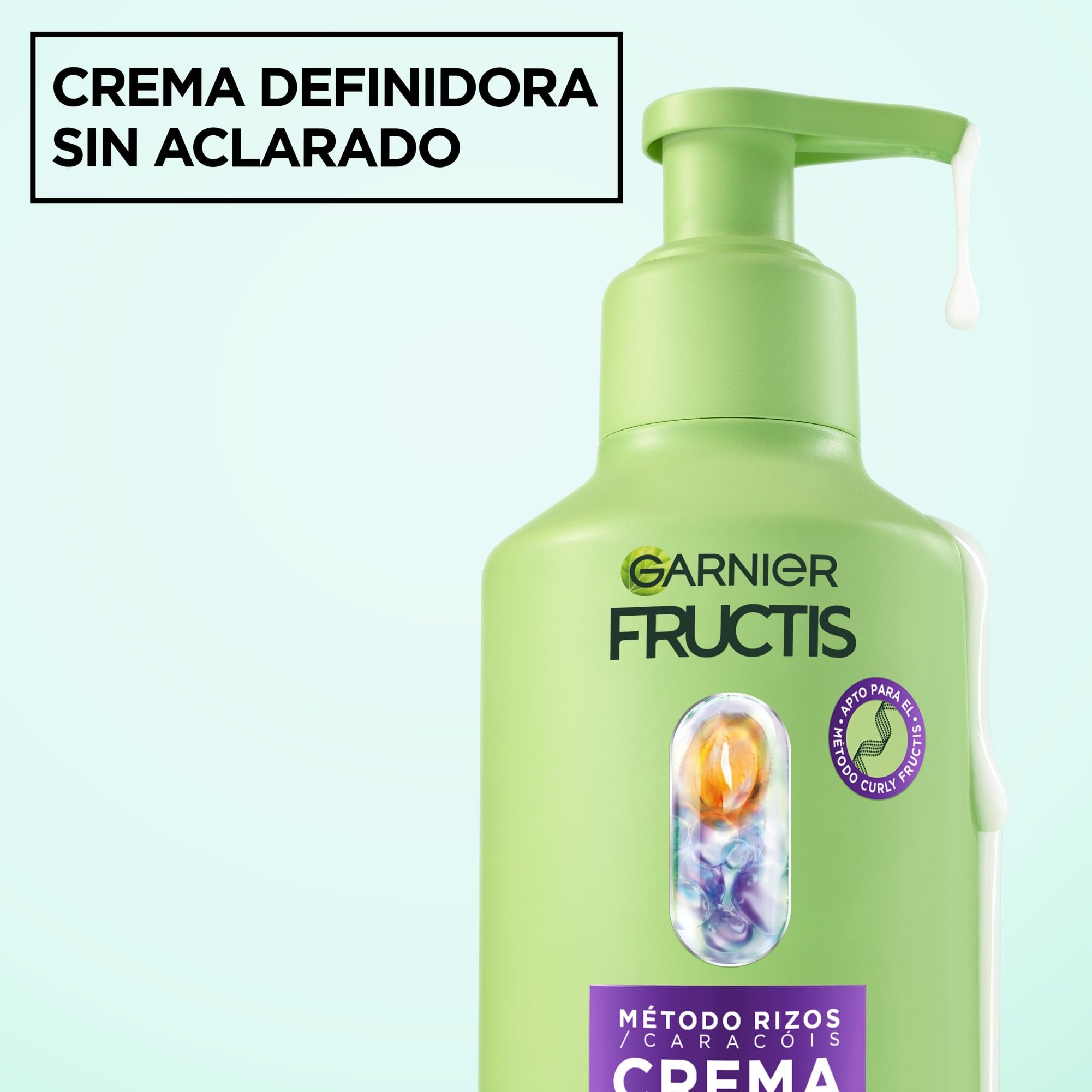 This version better: Garnier Fructis Método Rizos Crema Sin Aclarado, Todo Tipo de Rizos, 100H Anti-Frizz, Con Ácido Hialurónico y Manteca de Karité, Sin Sulfatos Ni Siliconas, Fórmula Vegana, 260 m