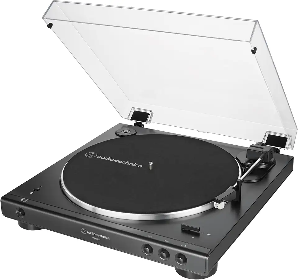 Toca-Discos Audio-Technica Sem Fio com acionamento automático por correia (Belt-Drive) AT-LP60XBT-BK, Preto, Bivolt 120/240V
