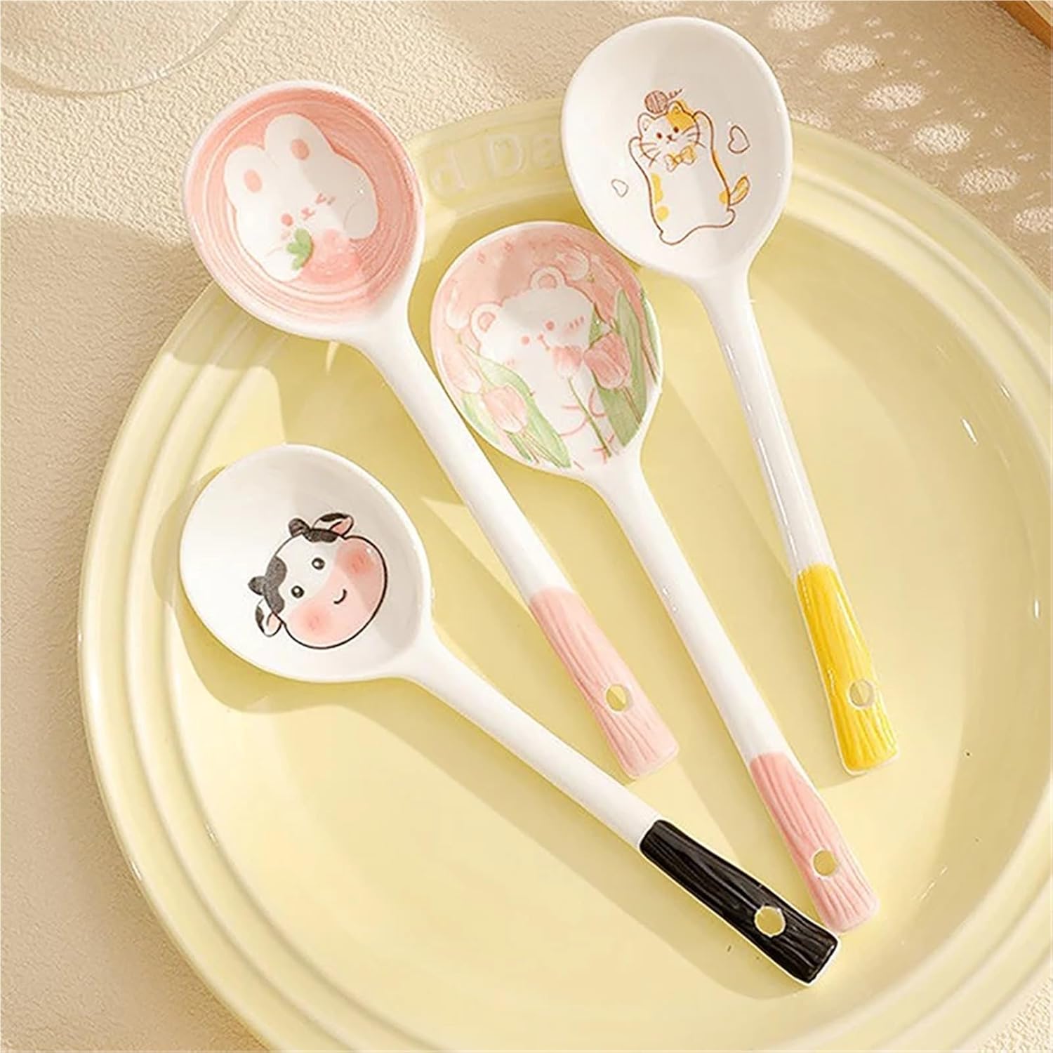 Coffee Spoon Ceramic Spoon - Adorable Household Cutlery Painted Coffee, Jam, Dessert Kitchenware