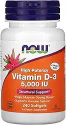 NOW Foods Vitamina D3 240 Cápsulas Importado