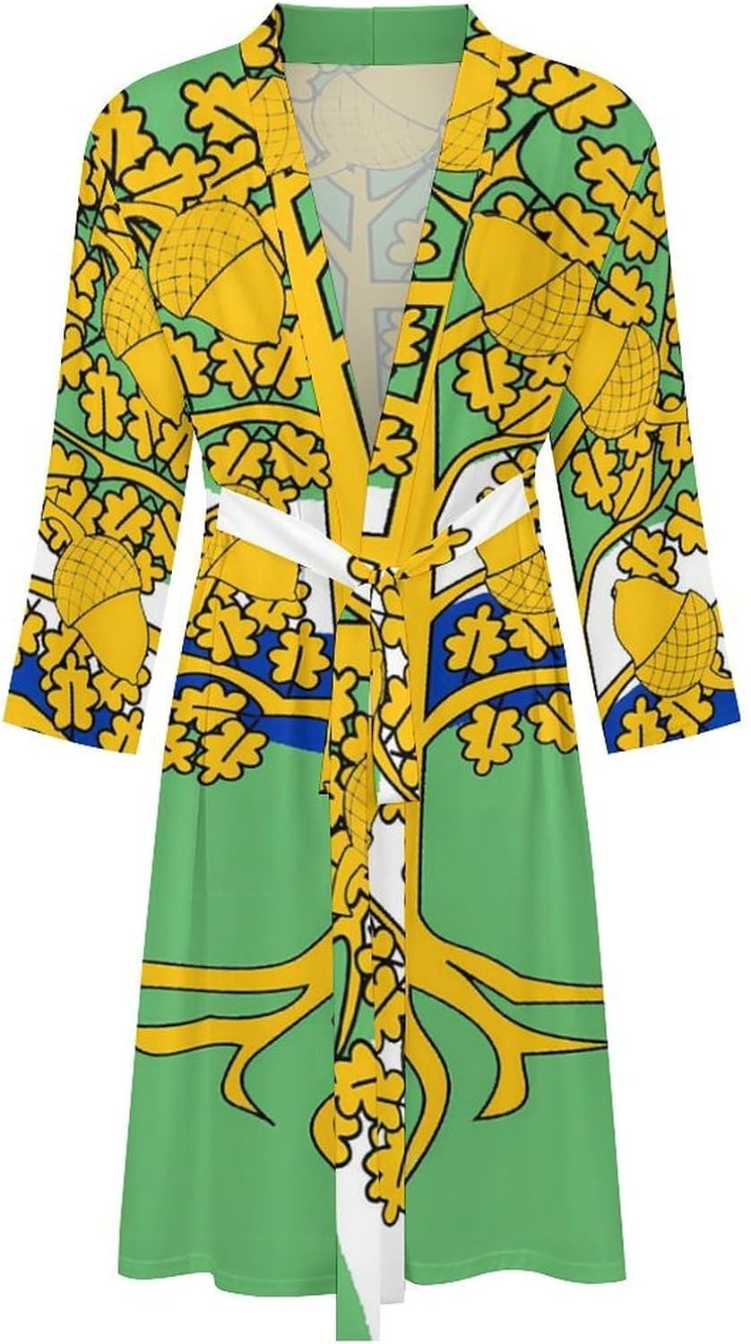 Flag of Nottinghamshire County Council Mens Robe Long Bathrobe for Women Bath Robes Lightweight Soft Printed Sleepwear