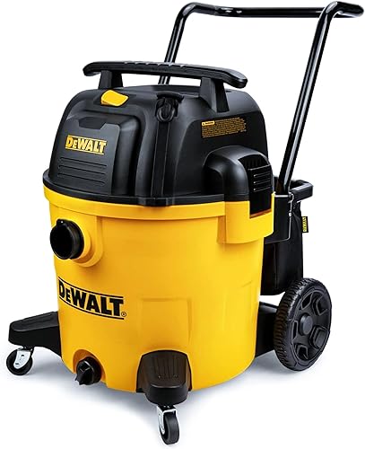DeWALT Aspiradora de polietileno húmedo y seco de 14 galones, potencia de 6 caballos de 120 V para el lugar de trabajoindustria, amarillo, DXV14P