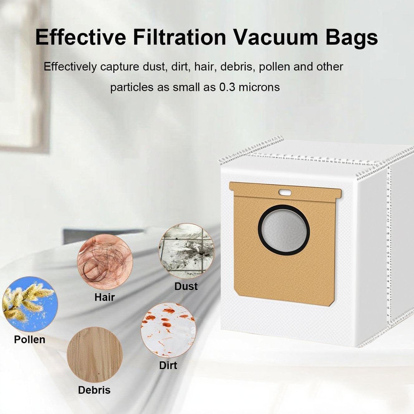 12PCS Dust Bags for Eufy L50 SES L60 SES Self-Emptying Dock Vacuum Cleaner