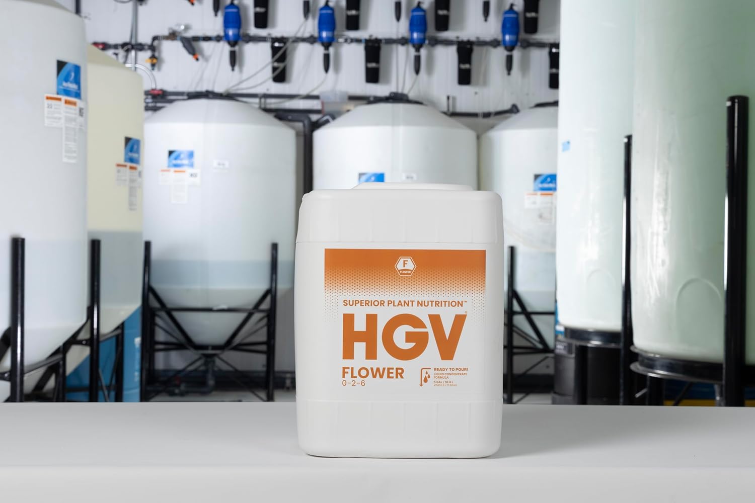 HGV Liquid Flower – Advanced Liquid Flowering Nutrient – Professional Hydroponic & Soil Fertilizer for Fruit & Flower Production – Concentrated Bloom Formula for High Yields (5 Gallons)