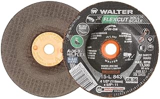 Walter 15L843 Scale Grinding Wheel 25 Pack A36FLEX Grit 4.5in Wheel w/Arbor Hole