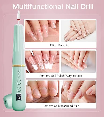 Miniatura 5 de Taladro eléctrico de uñas, máquina lima Efile Set para uñas de gel acrílico, kit de máquina de taladro de uñas portátil, herramientas de pedicura