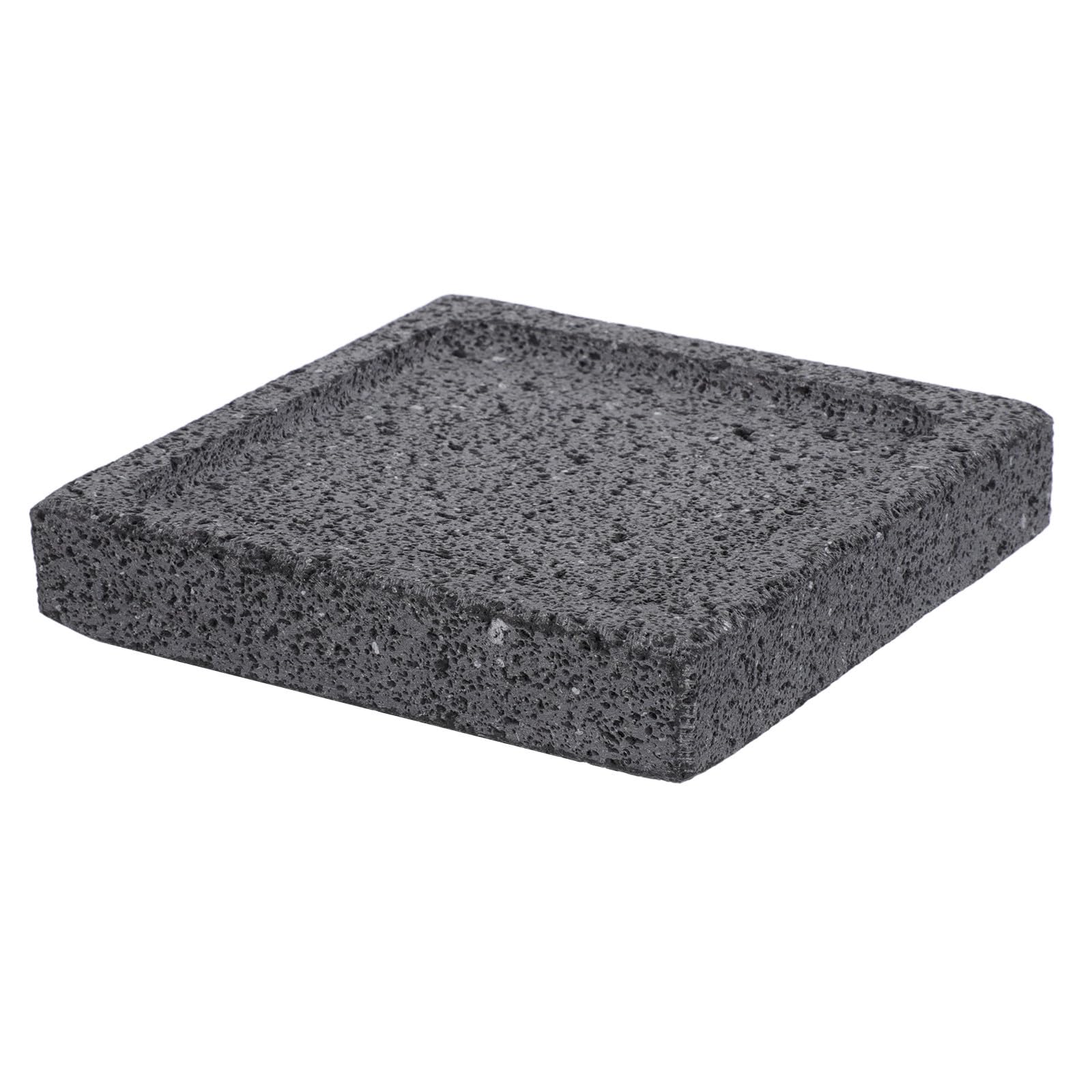 SOIMISS Placa de Piedra Volcánica para Barbacoa Coreana Rectangular, Fácil Mantenimiento y Retención de Nutrientes Adecuado para Verduras y Pescado en Picnics al Aire Libre