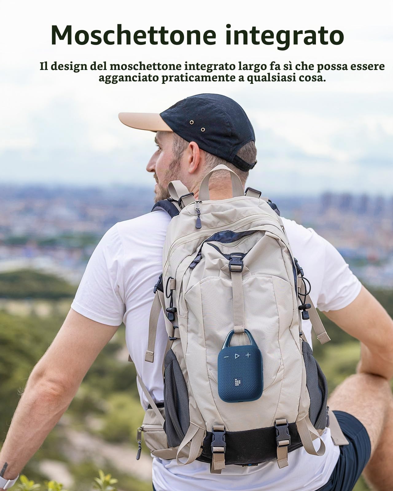 Tronsmart Mirtune H1 5.3 Altoparlante Bluetooth portatile, resistente all'acqua IPX7, 20 ore di riproduzione, volume elevato, bassi potenti, EQ personalizzato, ciclismo, escursionismo, viaggi - Blu