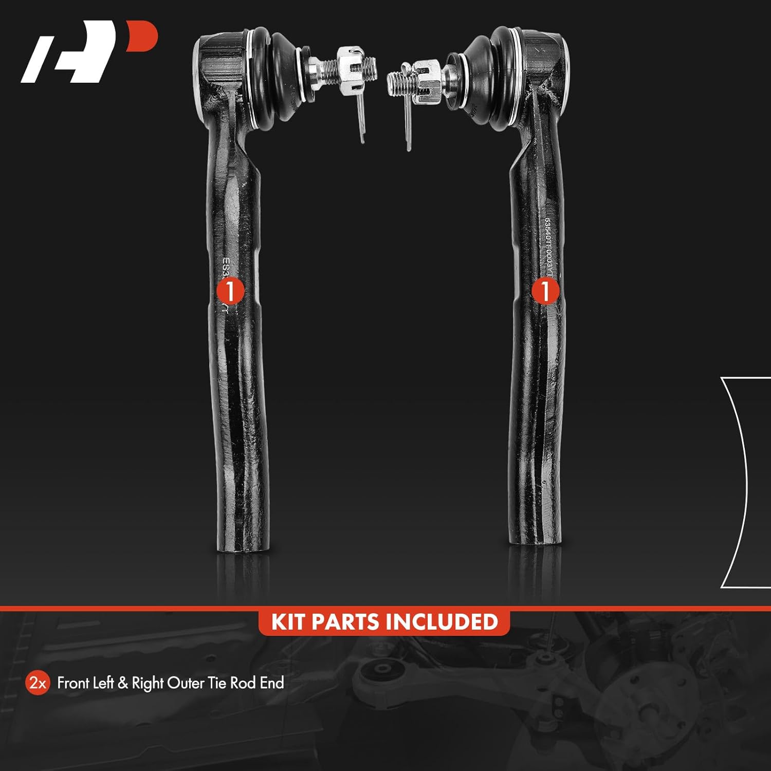 A-Premium 2 x Front Outer Tie Rod Ends, Compatible with Honda CR-V 1997-2001, Civic 1992-2000, Civic del Sol 1993-1997, Fit 2009-2014, Insight 2010-2014, Acura EL 1997-2000, Integra 1994-2001