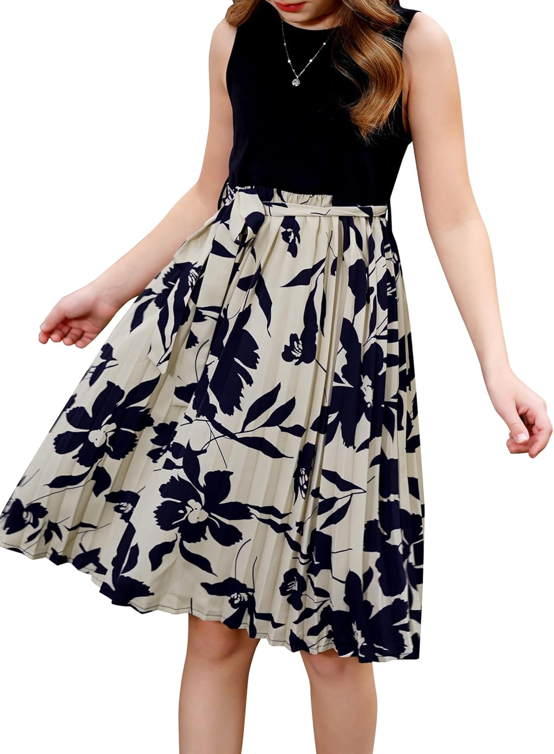 Girls' Summer Dresses Cute Puff Sleeve Solid Color Casual A Line Party Dress - Image 6