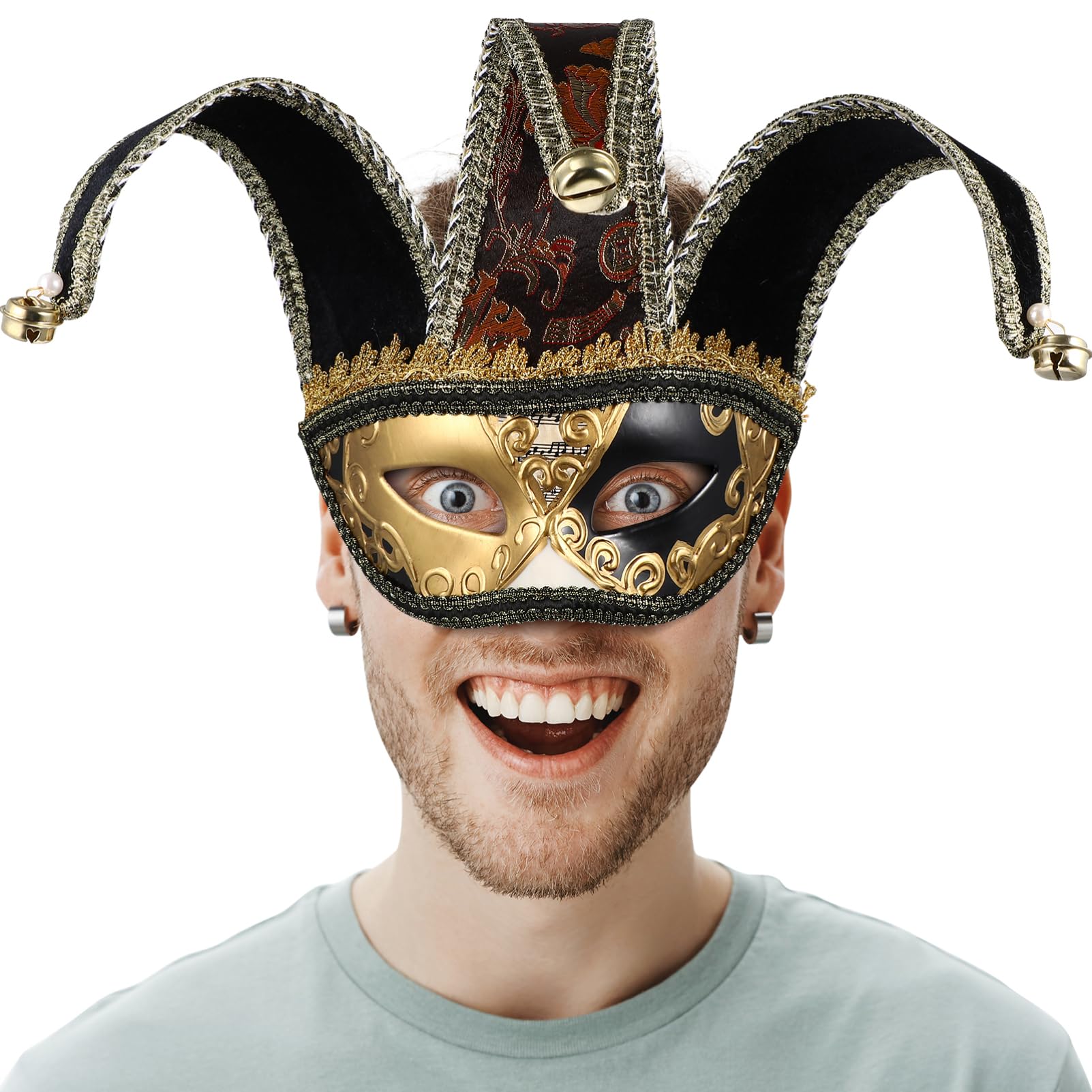 BESPORTBLE Halloween Masquerade Mask: Half Face Men Masquerade Masks, Dress Up, Carnival