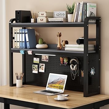 Desktop Organizer - 2 Tier Desktop Bookcase for Computer Desk, Multifunctional Desktop Organizer Shelf Racks Office Supplies Display RackB,75 * 24 * 100cm