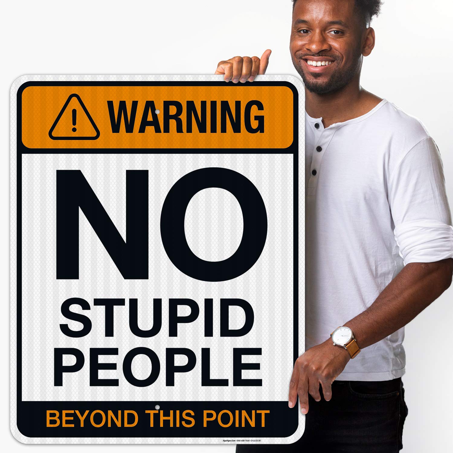 No Stupid People Beyond This Point Sign, Funny Bar Garage Home Decor, 24x30 Inches, 3M EGP Reflective .080 Aluminum, Fade Resistant, Indoor/Outdoor Use, Made in USA