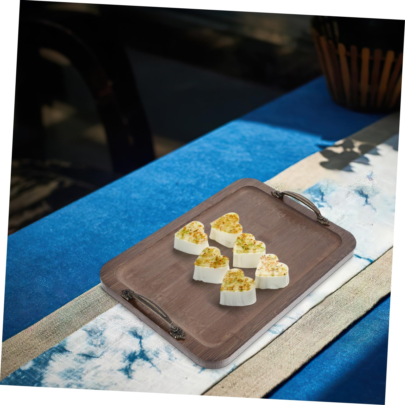 FUNOMOCYA Multi-Functional Storage Plate Tea Tray Water Cup Tray Fruit Tray Decorative Serving Trays Coffee Trays Breakfast Tray Bed Tray Decor Bread Platter Food Tray Restaurant Tray Metal