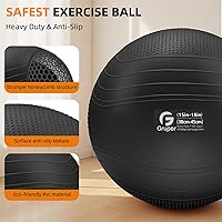 Vista 4 de Gruper Yoga Ball, Extra Thick Non Slip Exercise Ball for Workout, Birthing, Balance, Stability, Pregnancy, 4 Sizes Anti Burst Chair for Home and