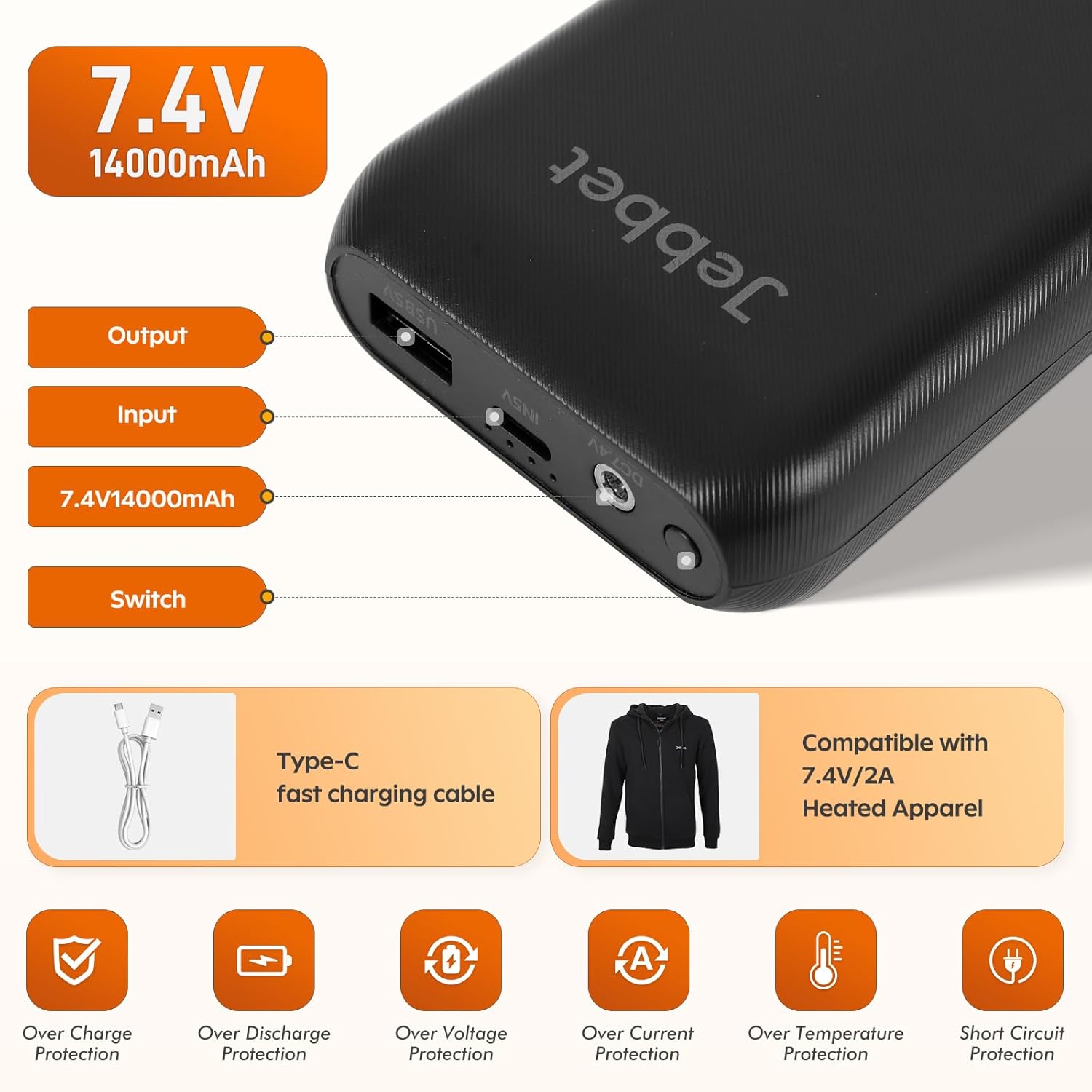 Heated Hoodie for Women and Men (Unisex) Lightweight Winter Outdoor Soft Cozy with Hood Electric Heated Coat - Image 3