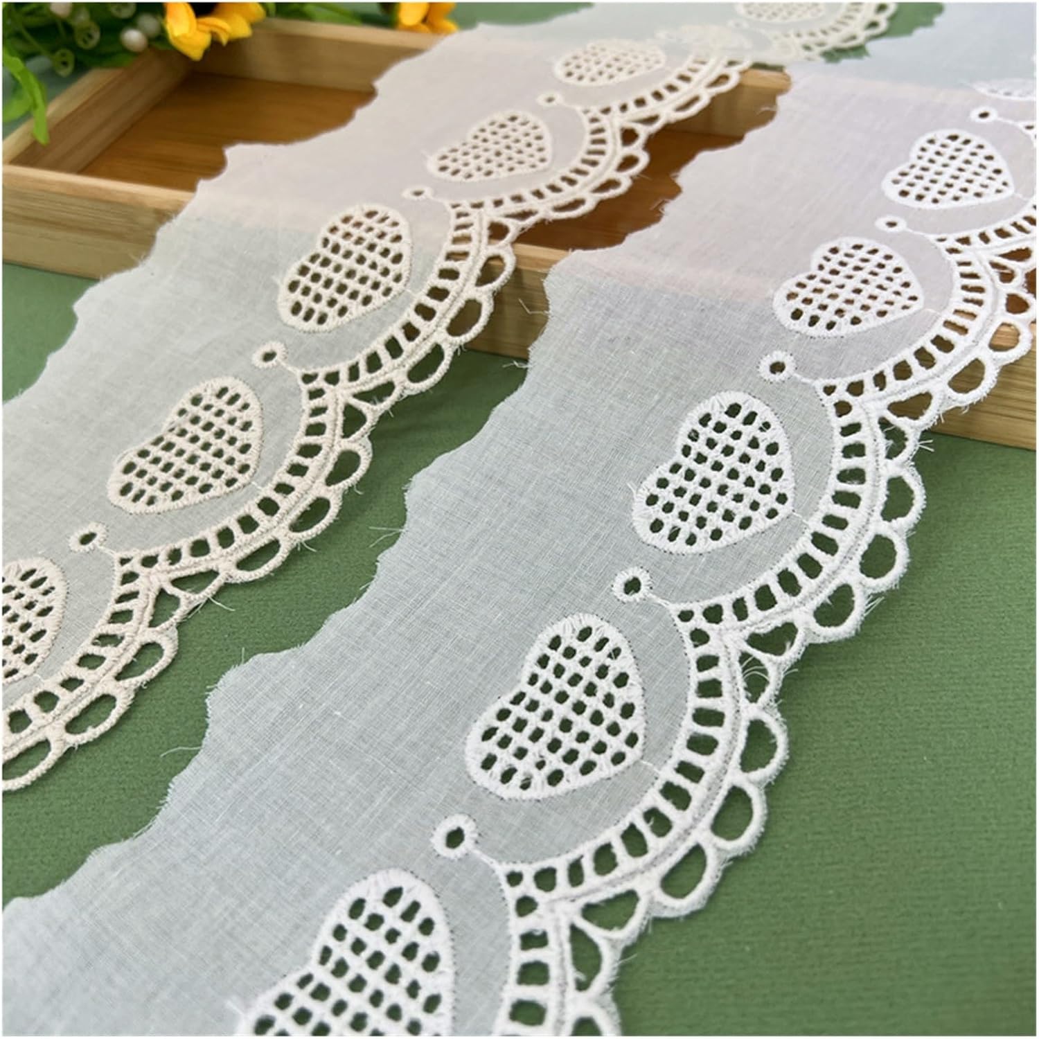 Love Cotton Lace Embroidery DIY Accessories Lace Accessories 14 Yards(White)
