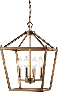 JONATHAN Y JYL7436B Pagoda Lantern Dimmable Adjustable Metal LED Pendant...