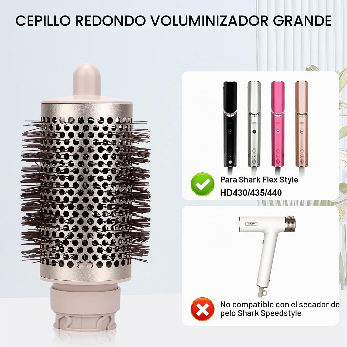 Cepillo redondo grande para secador Shark FlexStyle, cepillo redondo de volumen para cepillo de aire caliente de volumen jumbo para cabello liso, rizado, ondulado, accesorios para todo tipo de cabello