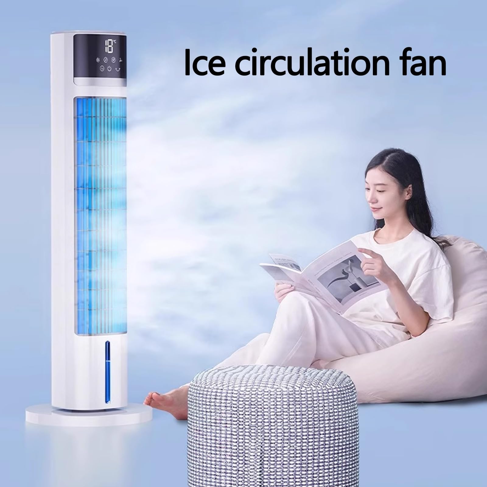 Energooszczędna przenośna chłodnica powietrza 5000 BTU z nawilżaczem do mgły lodowej, 3-biegowy pilot wentylatora Quiet Desk do sypialni Patio Compact Cooling Solution