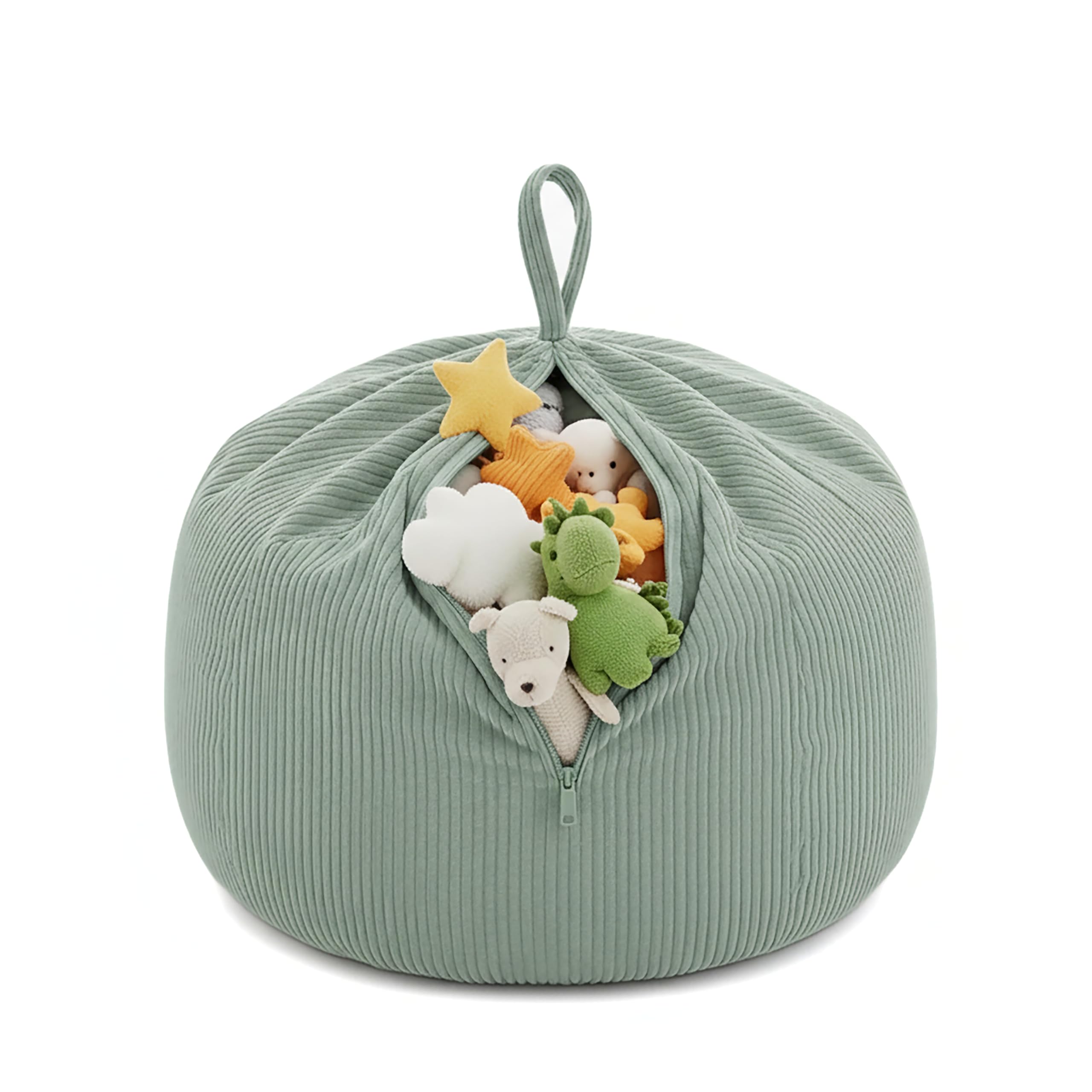 Gutekissen® Kinder Sitzsack-Bezug für Stofftiere 85×85×50 cm - Spielzeug Aufbewahrung für Kinderzimmer - Kuscheltier-Organizer für Plüschtiere & Decken - Oeko-Tex Stoff, Reißverschluss (Rosa
