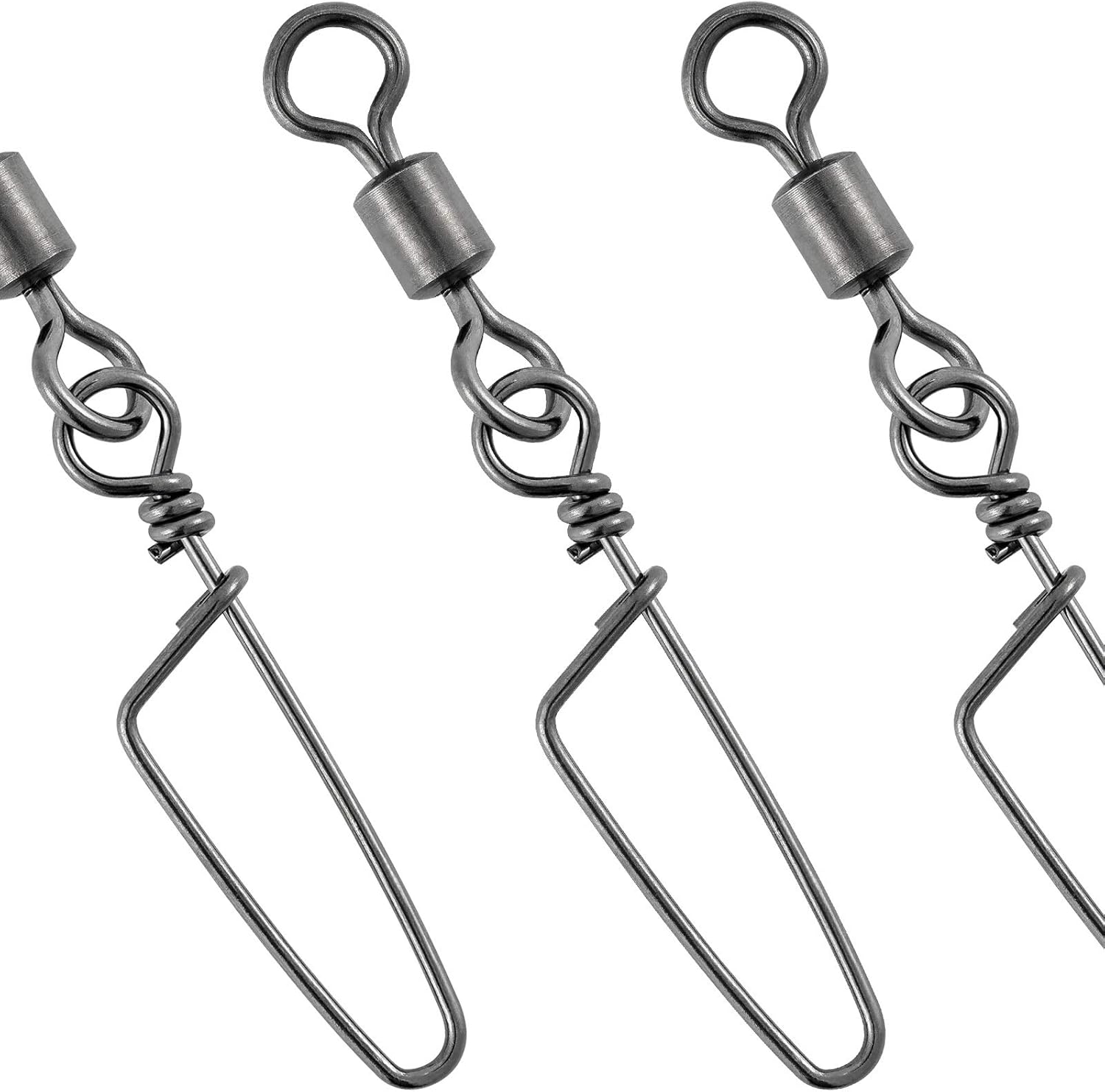 Dr.Fish 30 Pack Fishing Snaps Swivels, Rolling Swivels