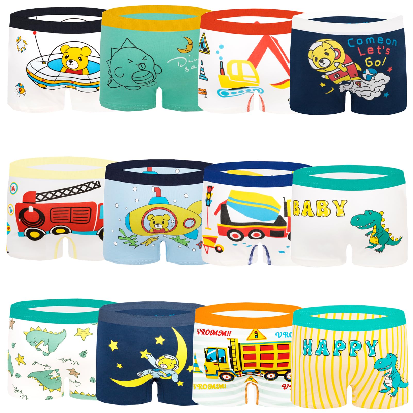 Boxer Enfant Garcon Calecon Enfant Culotte Garçon Animaux Mignons Coton,3-13 Ans