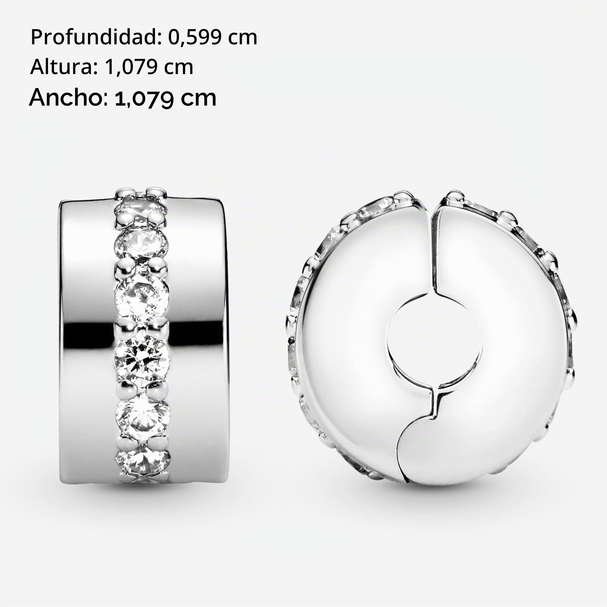 Pandora Timeless Women's Sterling Silver Shining Path Cubic Zirconia Clip Charm for Bracelet