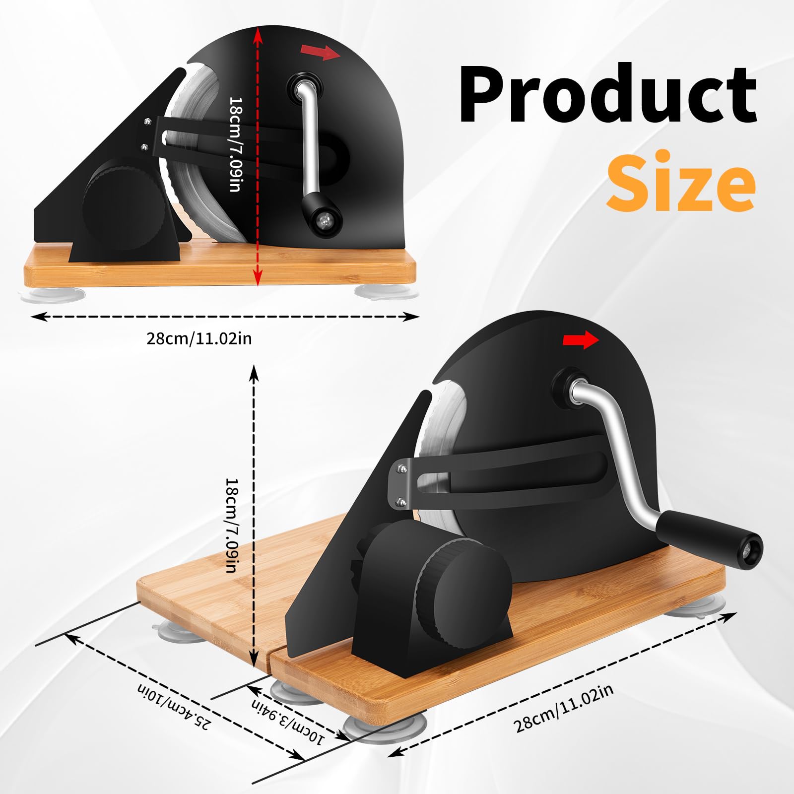 Rebanadora de pan manual, rebanadora multiusos de acero inoxidable 304 con báscula y ventosas, espesor ajustable para rebanadas uniformes, cuchilla afilada, espesor de corte 0-20 mm para pan
