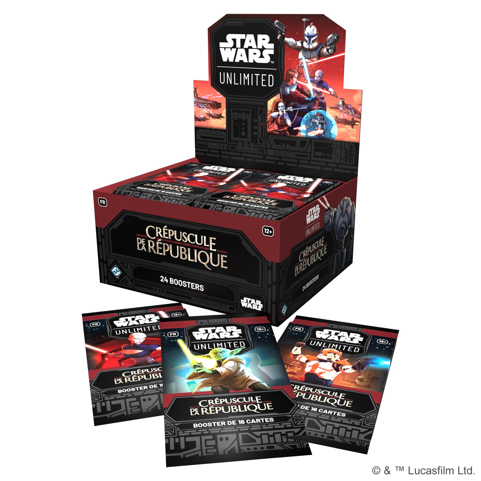 Asmodee - FFG - Star Wars: Unlimited Crepuscolo della Repubblica - Scatola da 24 Boosters - Gioco di carte collezionabili - per adulti e bambini, dai 12 anni, 2 giocatori - Versione francese