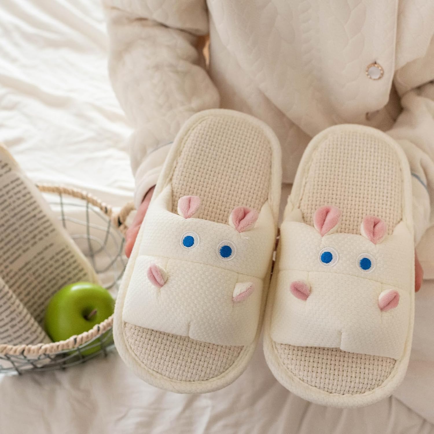 Slipper for Women and Men Cute Animal Slipper Unisex Slide Hippo Slipper House Slipper Furry Soft Indoor - Image 2