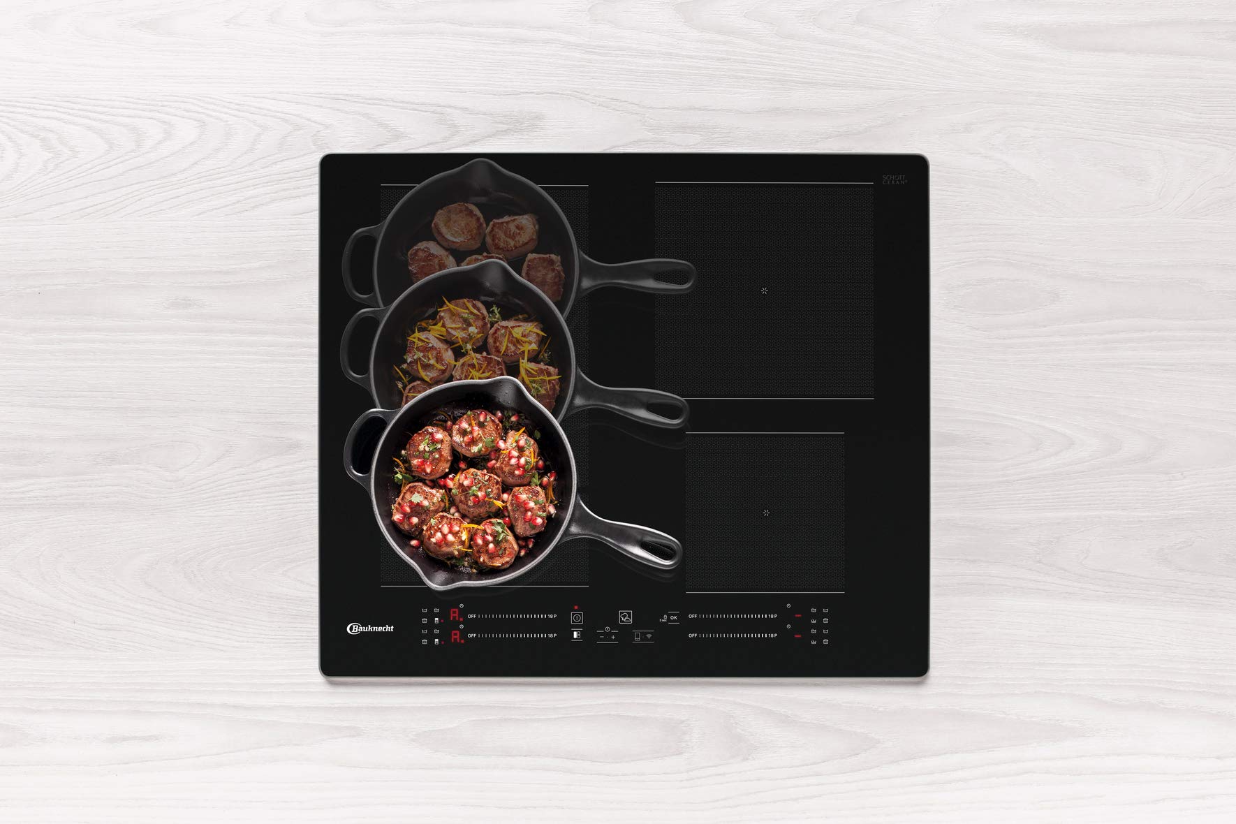 Bauknecht BAKO CONNECTIVITY Backofen-Kochfeld Kombination/Induktionskochfeld (60cm)/ Heißluft/HomeNet App/DiamondClean – hydrolytische Reinigungsfunktion/My Menu/Backauszug auf 3 Ebenen