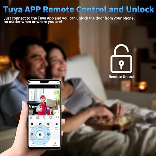 Miniatura 6 de ANJIELO SMART Timbre con sistema de videoportero WiFi con cámara, video con cable 1080P, soporte para huellas dactilares, tarjetas RFID,