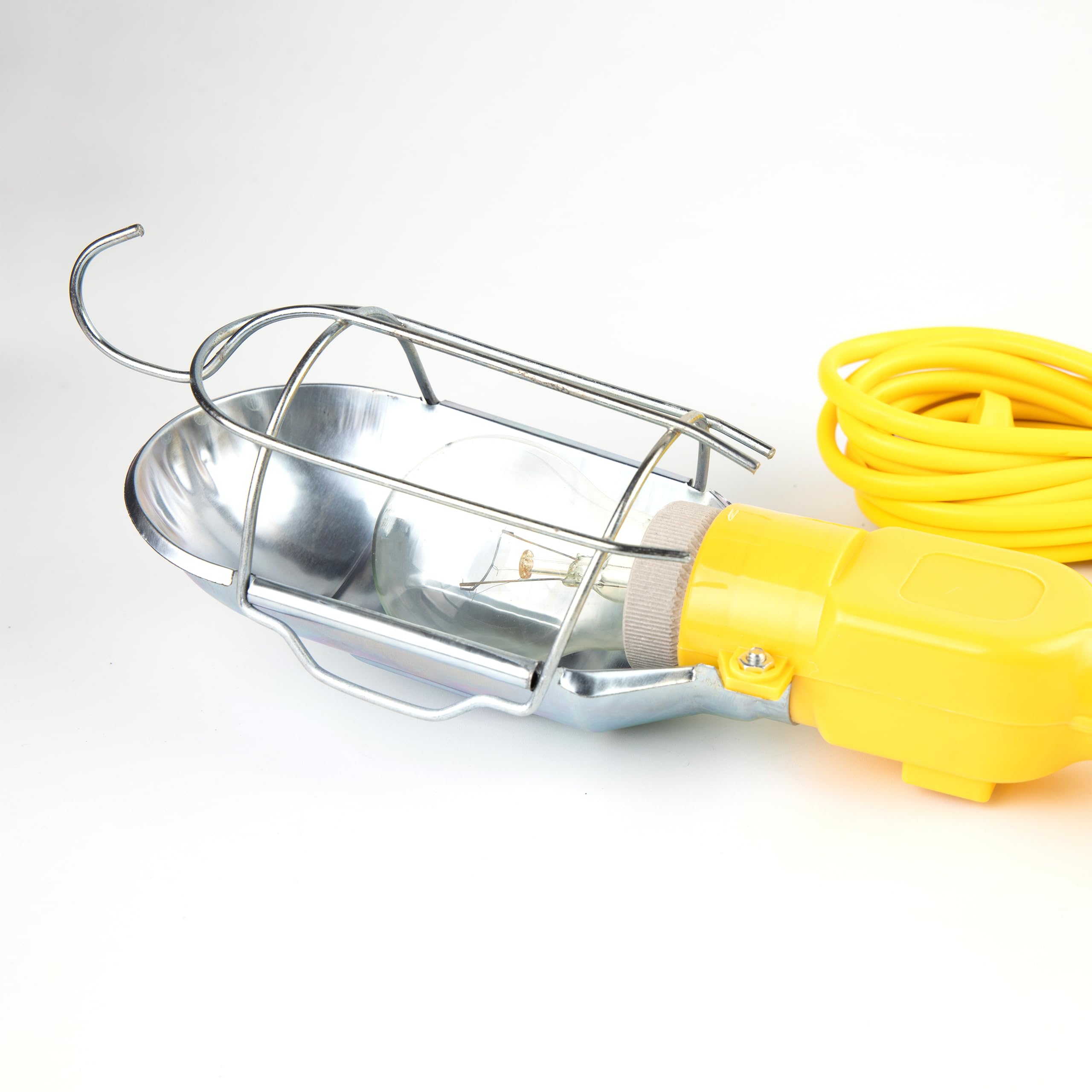 Retoo lampa ręczna, oprawa E27 z kablem, robocza, inspekcyjna, warsztatowa, budowlana, żarówka z kablem sieciowym 10 m, przełącznik wtyczka EU, żółta