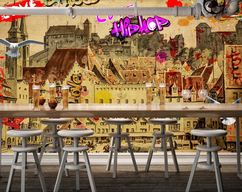 Papier Peint Intissé Graffiti Calèche Classique Poster Géant Mural Salon Chambre