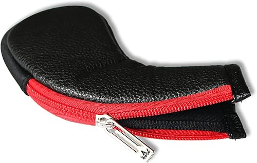 Miniatura 6 de Craftsman Golf Juego de 11 piezas (4, 5, 6, 7, 8, 9, A, S, P, L, X) de cuero sintético negro con borde rojo, cubierta de cabeza de hierro para