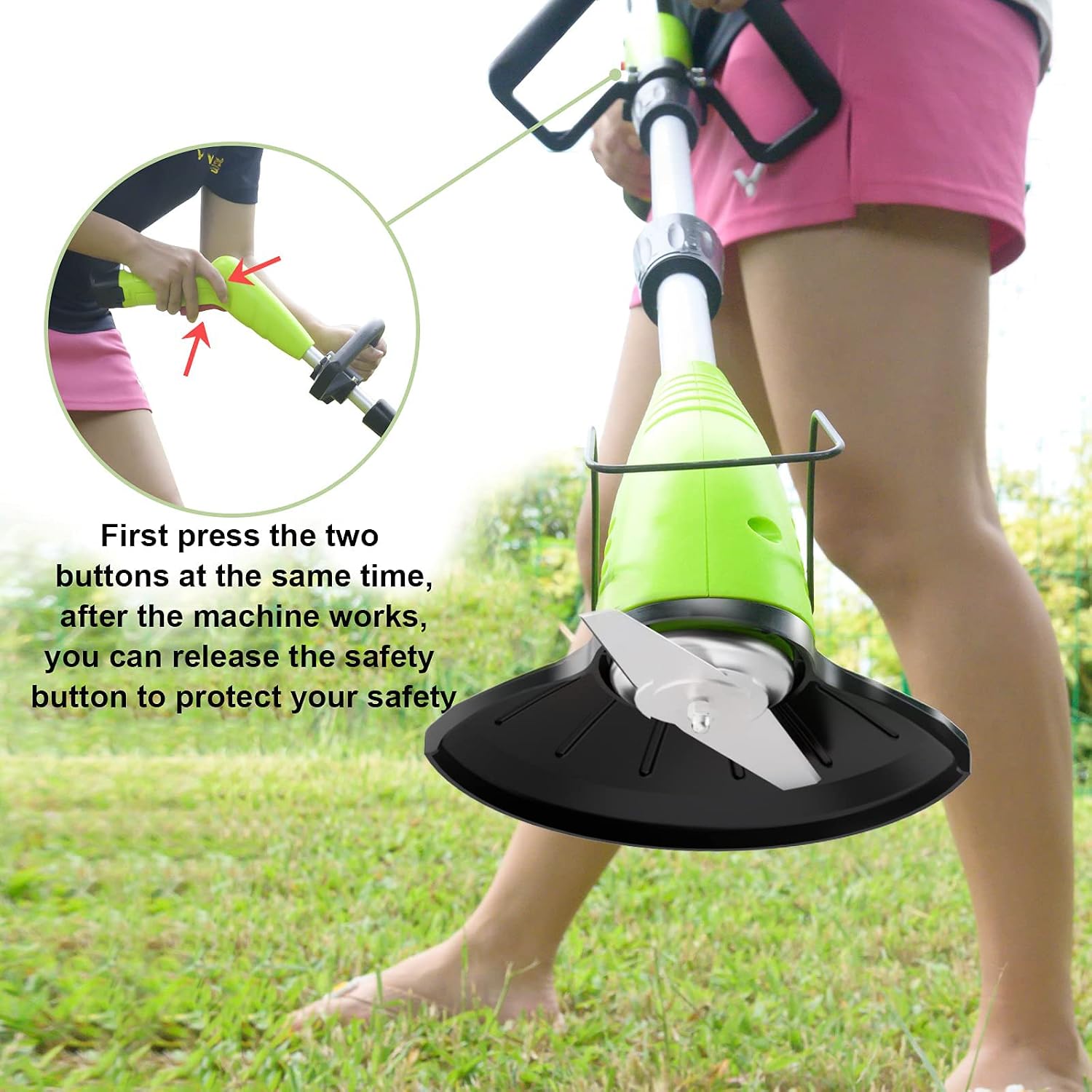String Trimmer Cordless Weed Wacker: Hongmai 12V Power Grass Trimmer with Battery Powered Lawn Edger Adjustable Handle and Height Electric Mower for Yard and Garden