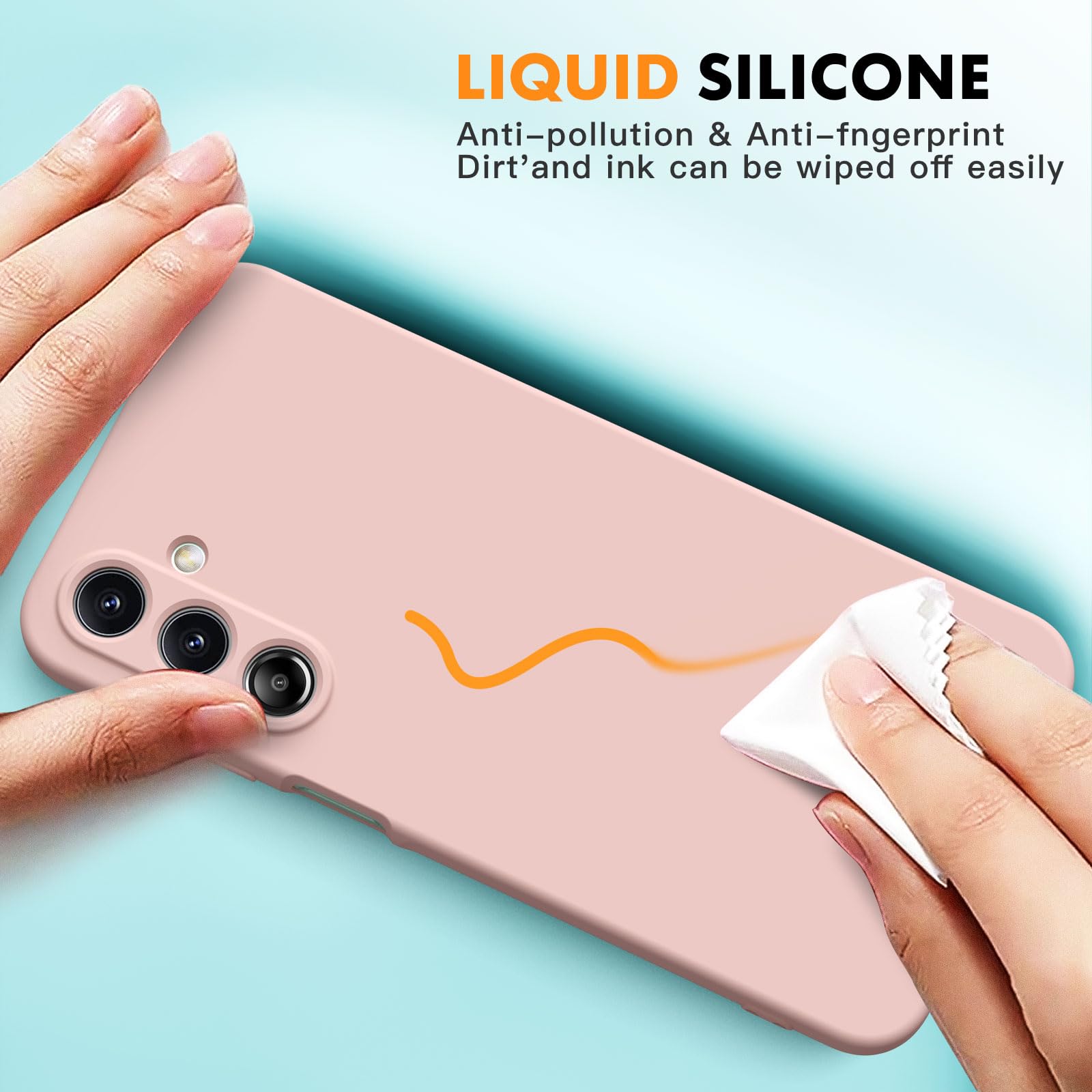 Vansdon Cover Compatibile con Samsung Galaxy A16 4G/5G, 2 Pellicola Protettiva in Vetro Temperato, Gomma Gel di Silicone Liquida Antiurto Custodia - Rosa