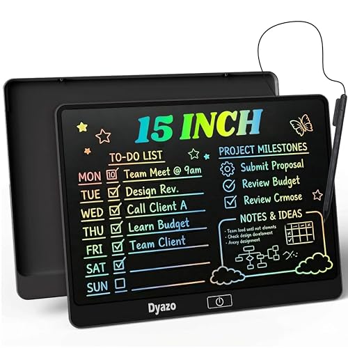 LCD Re-Writing Tablet with Stylus Pen | Digital Graphic Slate for Drawing, Handwriting & Notes | Eye Safe Screen with One Touch Erase | Portable Notepad for Kids, Students and Adults (Multicolor)
