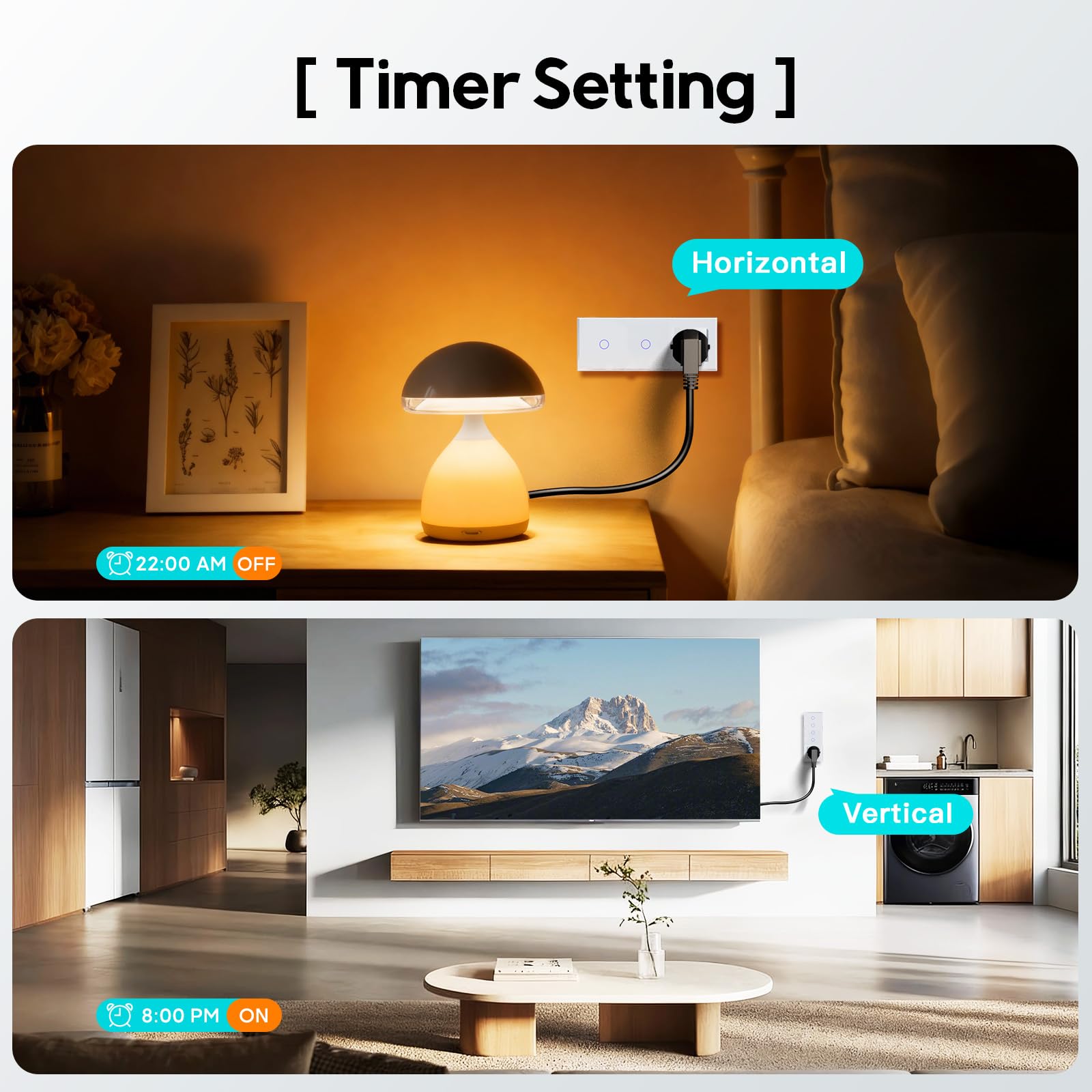 BSEED Normalne gniazdko z przełącznikiem światła Smart Alexa, kompatybilne z Alexa, Google Home, podwójny inteligentny włącznik światła ze szklanym ekranem dotykowym, 1-drożny, 1-drożny, 16 A, czarne