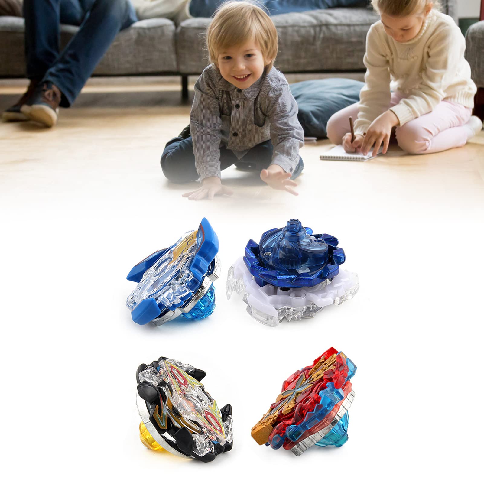 Gyro-Spielzeug-Set, Hervorragende Balance, Starker Widerstand, Perfektes Kampf-Top für, Kunststoffmaterial (Blau)