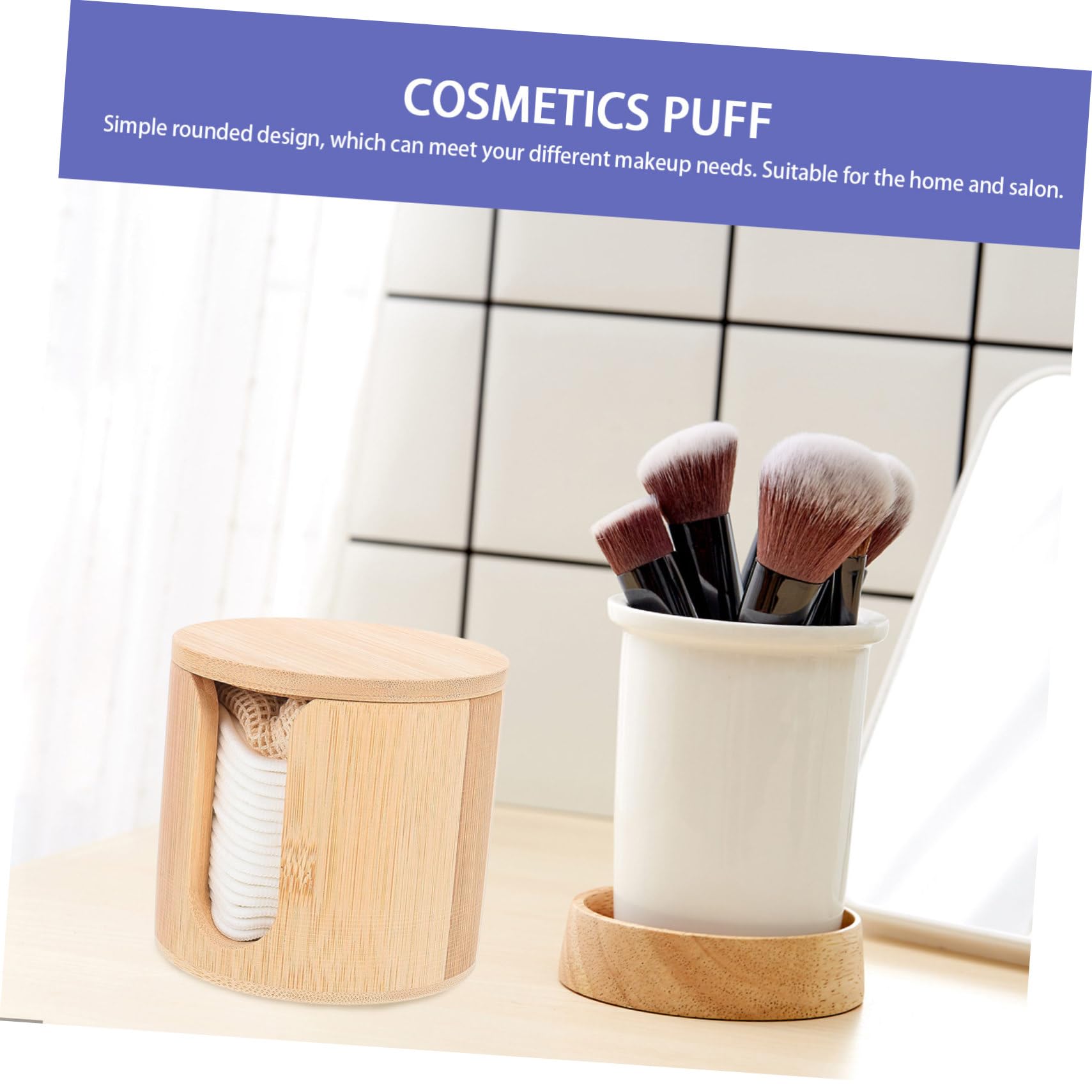 Dischetti Struccanti Riutilizzabili Set in Bamboo per Viso | Tonalità Kaki, Forma Arrotondata, Uso Semplice a Casa o Salone, Presa Naturale e Confortevole del Make-up