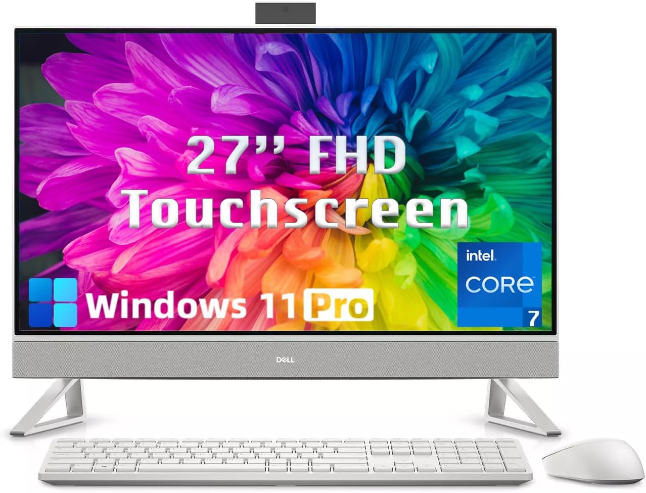 Dell 27 All-in-One Desktop Computer, 27" FHD IPS Touchscreen, Core 7 150U(Up to 5.5 GHz), Wireless KB &amp; Mouse, NVIDIA GeForce MX570A GDDR6, Wi-Fi 6E, Windows 11 Pro (32GB RAM, 1TB SSD)