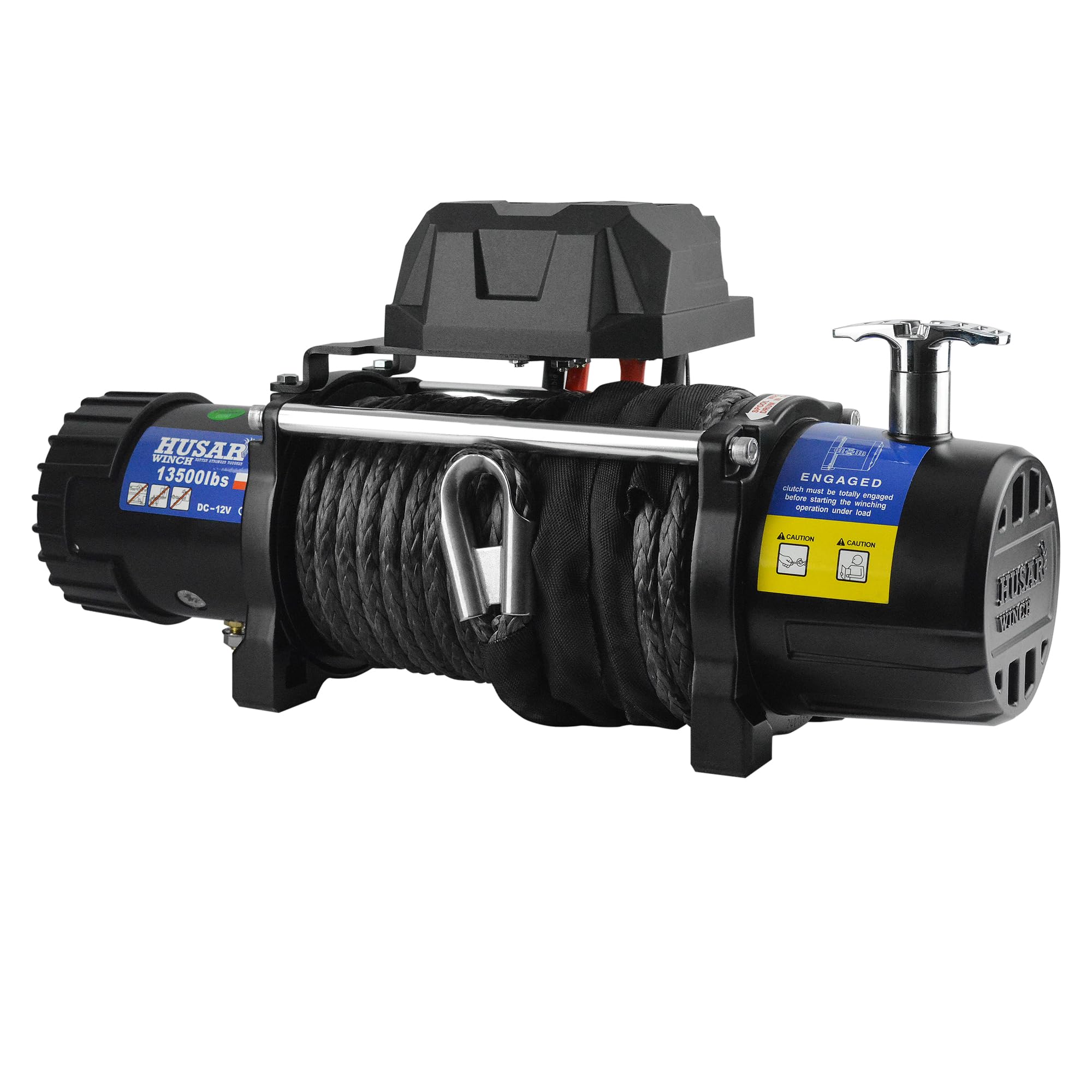 Wyciągarka Elektryczna 12 V, 6124 kg, mocna lina syntetyczna o długości 26 m, bezprzewodowe sterowanie, hamulec cierny, przekładnia planetarna – idealna do ATV/UTV, lawet, 4x4