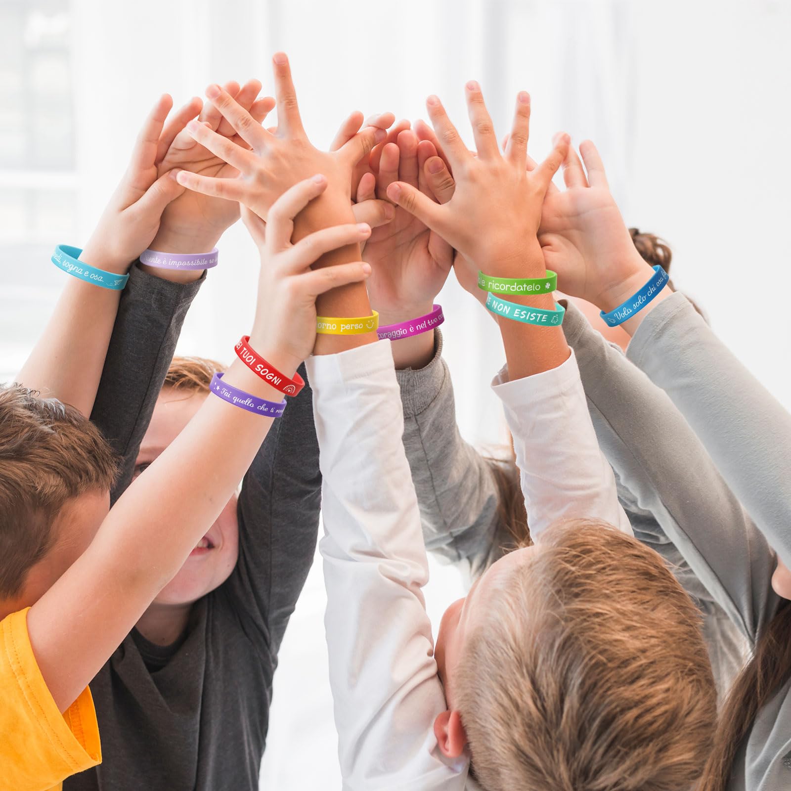 24 Bracciali Motivazionali Per Bambini Tedeschi, In Silicone