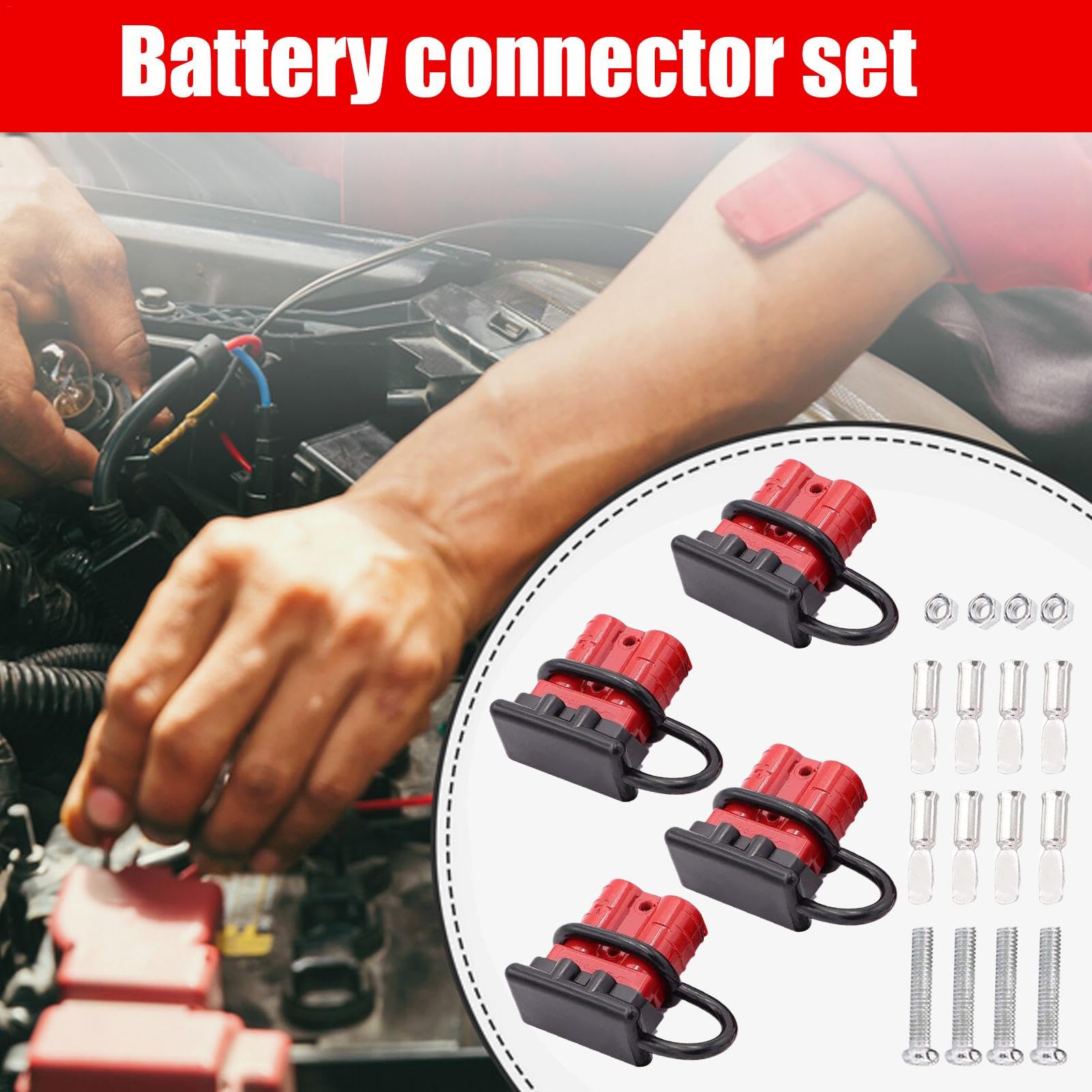 Attacco rapido per verricello, connettore per batteria a sgancio rapido, 50 Ampere, cavo a taglio rapido, da 6 a 12 gauge – 12 – 36 V, set di recupero connettore rapido per