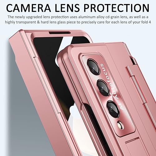 Miniatura 4 de Miimall Funda compatible con Samsung Galaxy Z Fold 4, Z Fold 4 con protección de bisagra mejorada, película de lente de cámara, protector de