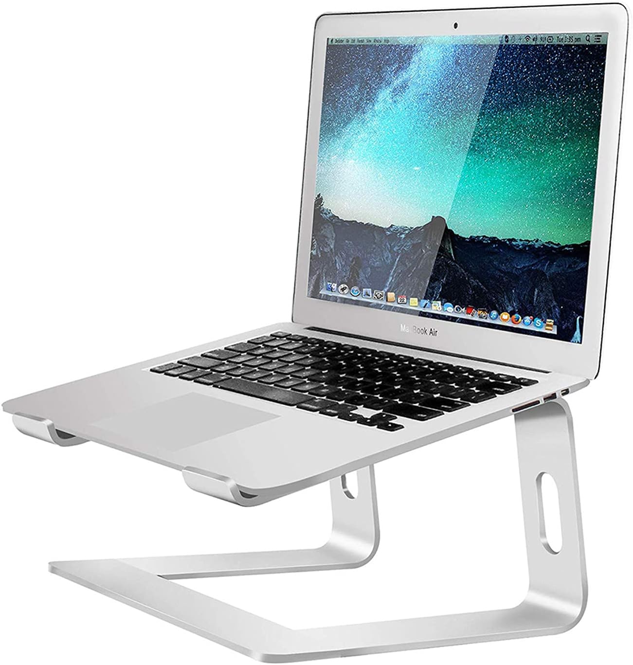 Laptop Stand, Ergonomic Laptop Riser, Aluminum Laptop Holder Cooling Stand Compatible for MacBook Pro/Air, HP/Dell/Lenovo/Samsung, 11-15.6" Notebook and Tablet-Silver