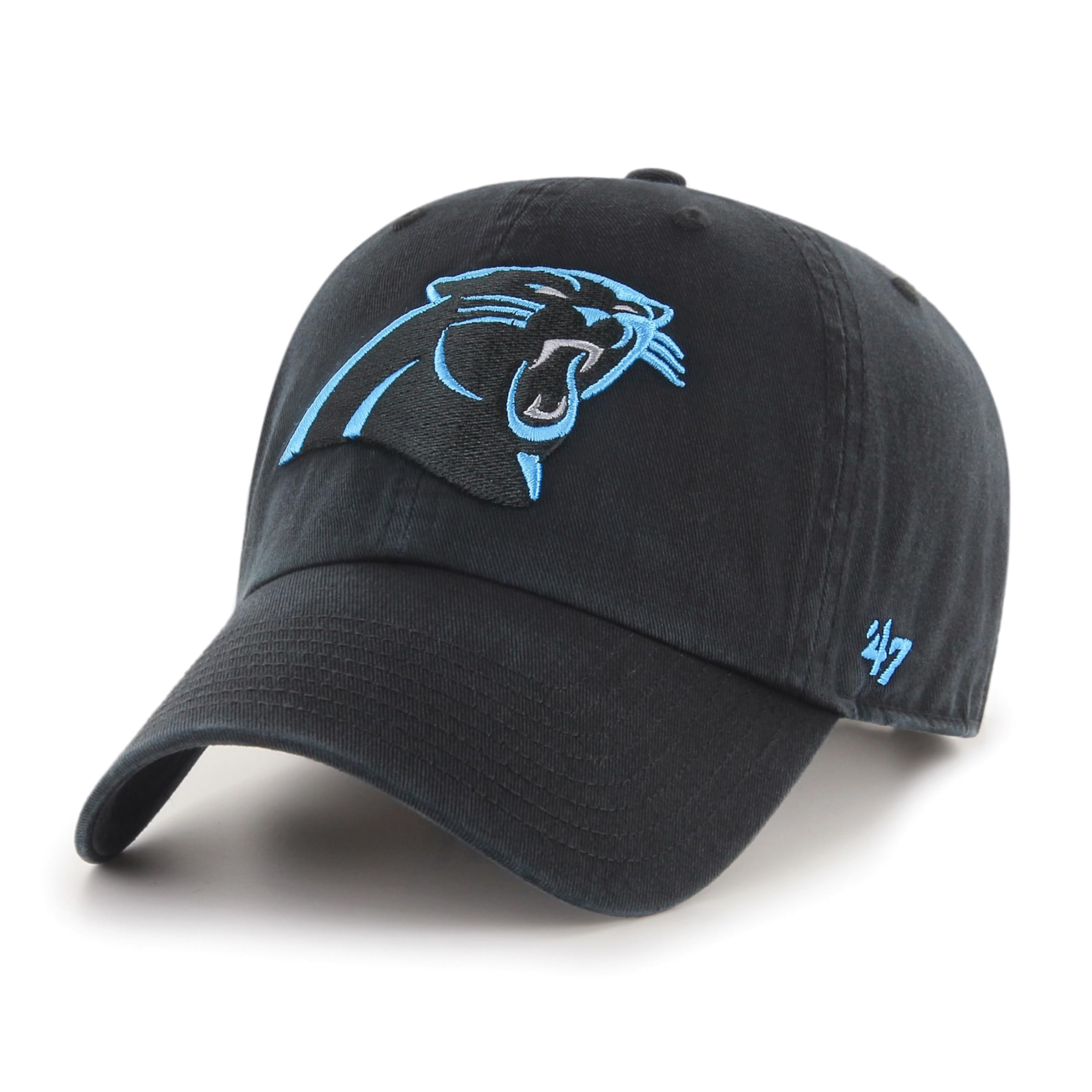 47 Carolina Panthers NFL Clean Up Unisex Baseball Cap, Adjustable, Team Badge, Black