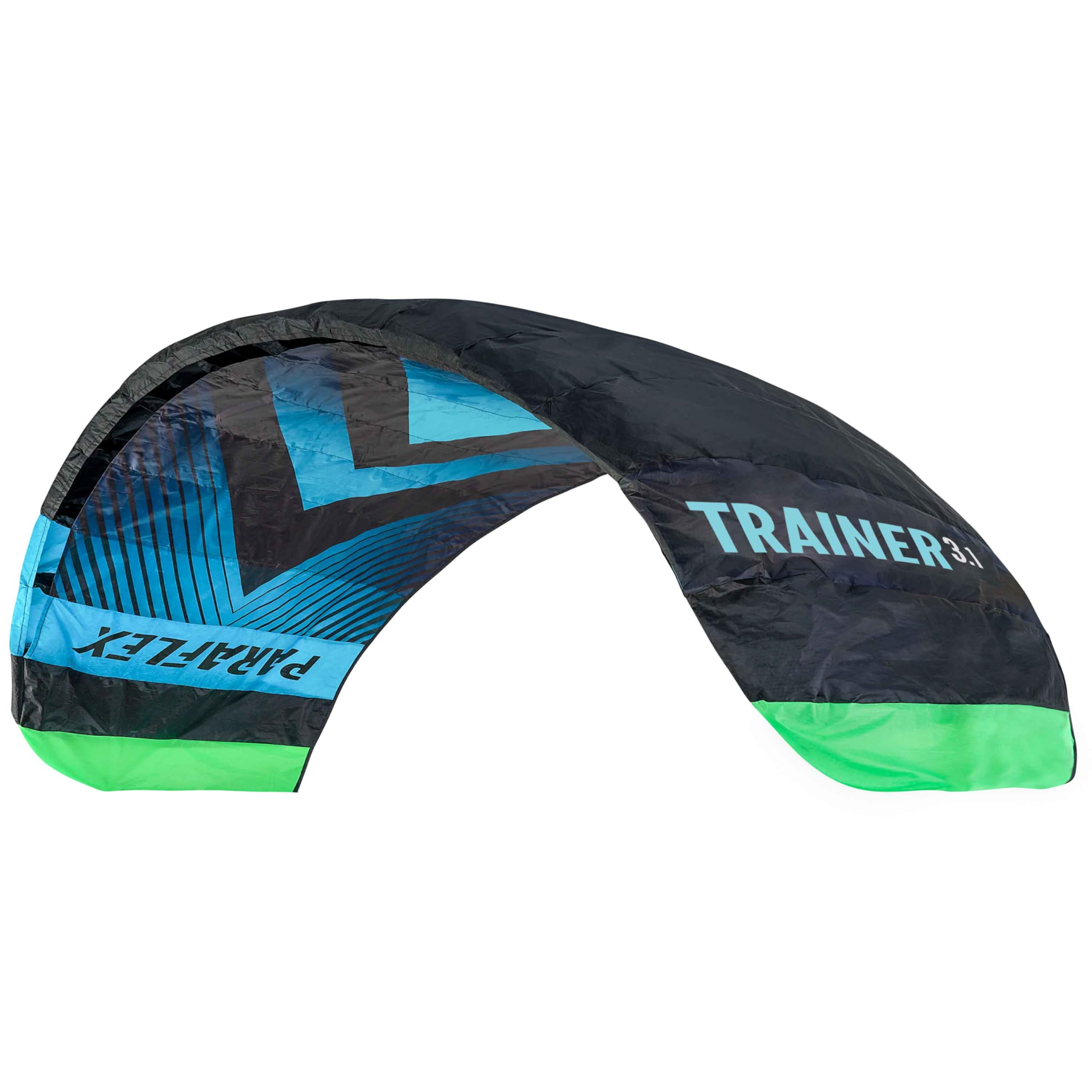 Wolkenstürmer Paraflex Trainer - Alfombra de dirección 3 l 3.1 (Verde/Naranja) - Cometa Lista para Volar 310 cm con Barra de Entrenamiento - Kite & Windtrainer